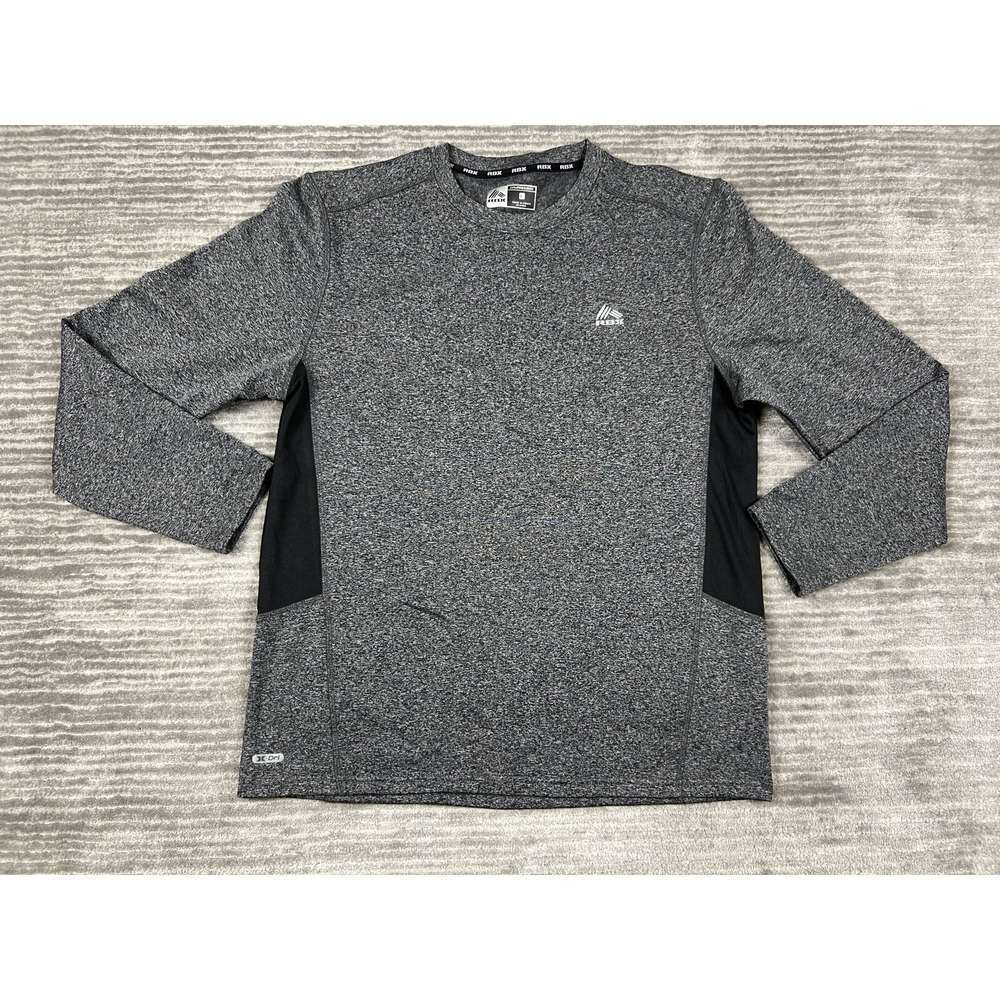 RBX Compression Shirt Mens XL Gray Space Dye Long Sleeve Athletic Top CRM131